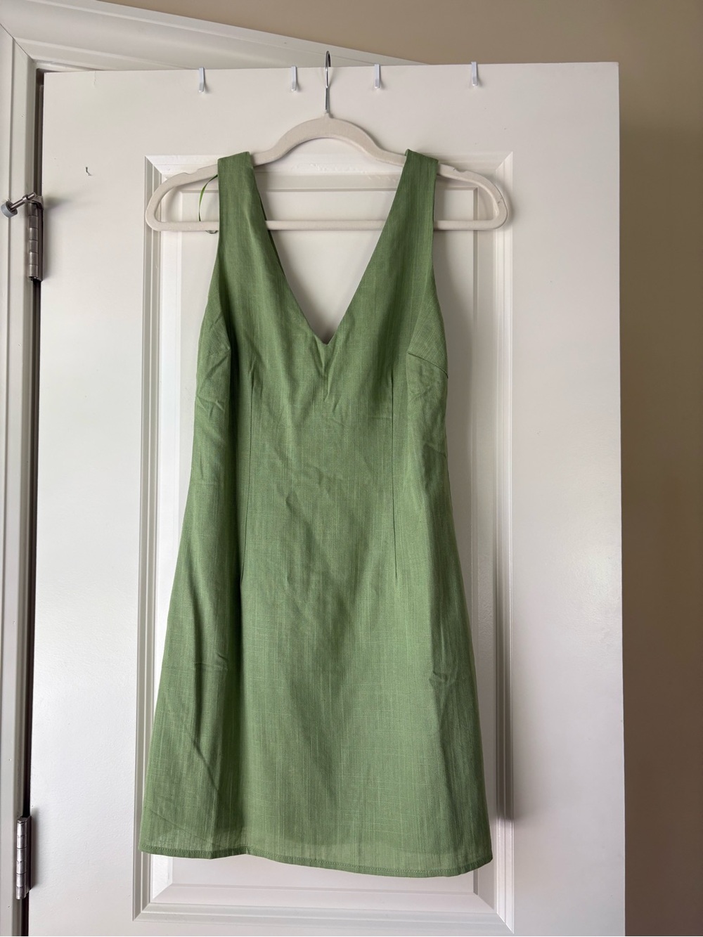 Lulu's Light Green V-Neck Mini Dress